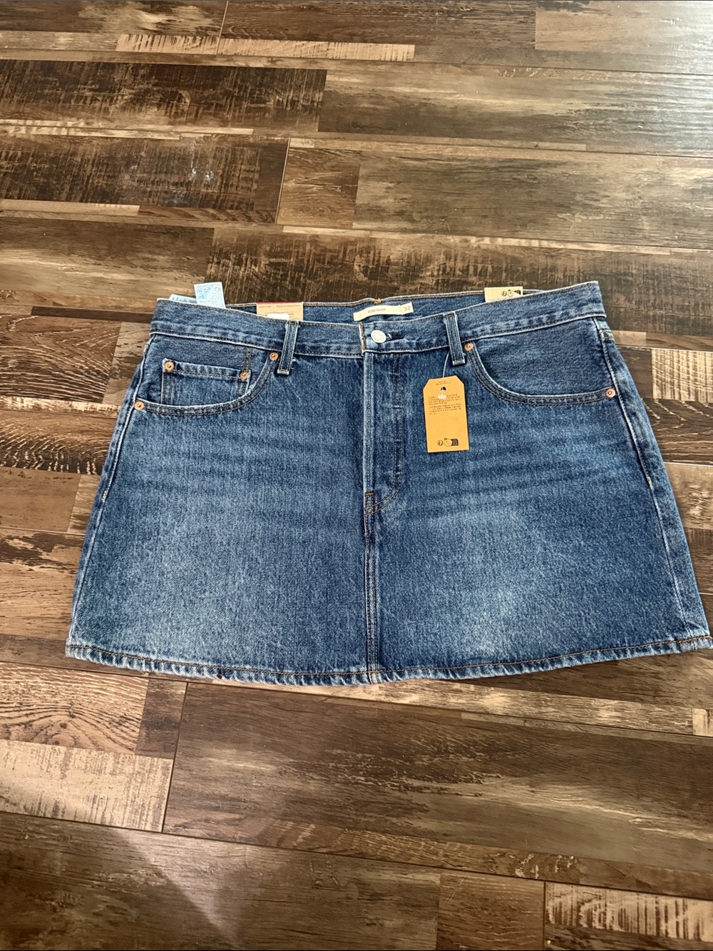 Levi's Faded Blue Denim Mini Skirt